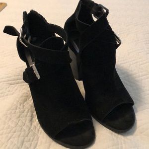 Black suede booties